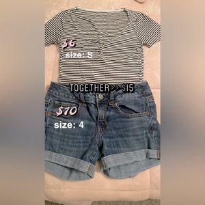 Shirt and Shorts for $15 but can be separate!